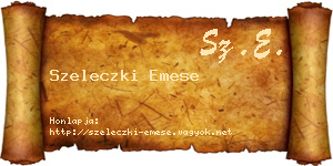 Szeleczki Emese névjegykártya